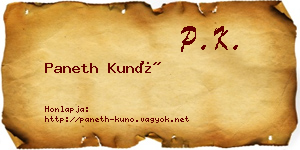 Paneth Kunó névjegykártya